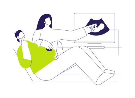 Prenatal ultrasound screening abstract concept vector illustration.のイラスト素材