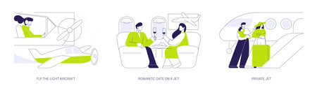 Personal air transport abstract concept vector illustrations.のイラスト素材