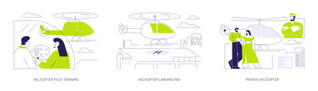 Helicopters for business or private use abstract concept vector illustrations.のイラスト素材