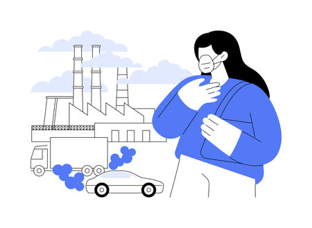 Bad air quality isolated cartoon vector illustrations.のイラスト素材