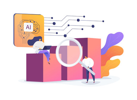AI-Powered Predictive Marketing Insights abstract concept vector illustration.のイラスト素材