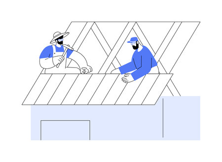 Roof sheathing abstract concept vector illustration.のイラスト素材