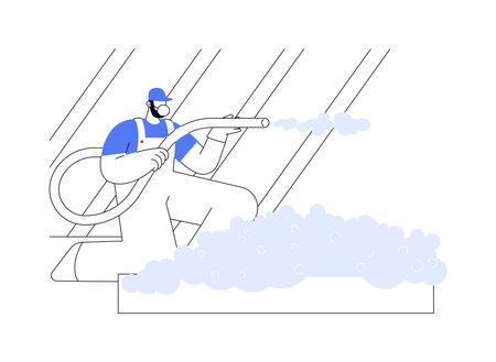 Blown-in insulation abstract concept vector illustration.のイラスト素材