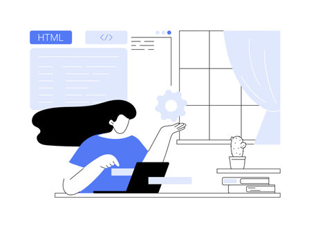 HTML coding abstract concept vector illustration.のイラスト素材