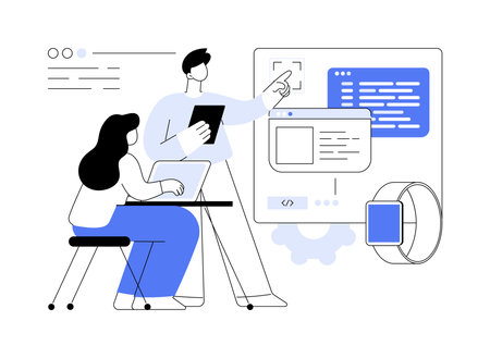 Wearable app development abstract concept vector illustration.のイラスト素材