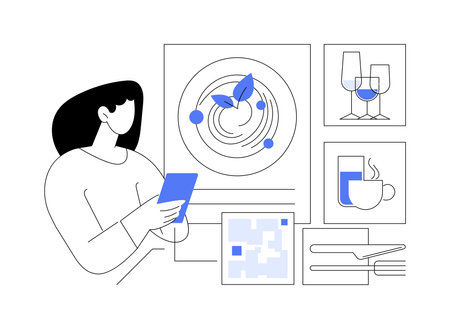 Interactive menu abstract concept vector illustration.のイラスト素材