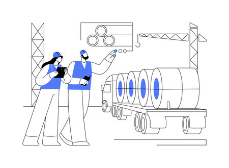 Collaborate with car material suppliers abstract concept vector illustration.のイラスト素材