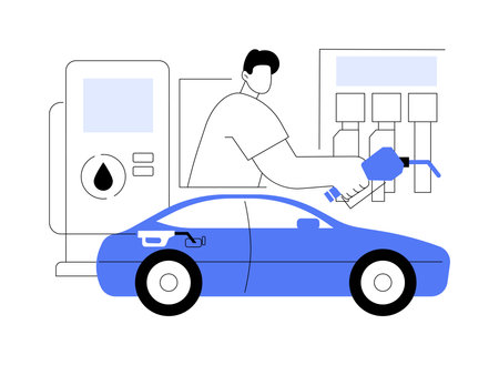 Gasoline retail abstract concept vector illustration.のイラスト素材
