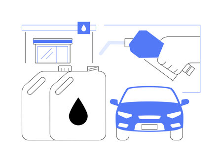 Filling gas can abstract concept vector illustration.のイラスト素材
