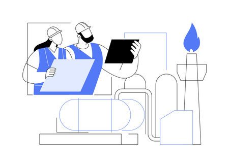 Natural gas plant abstract concept vector illustration.のイラスト素材