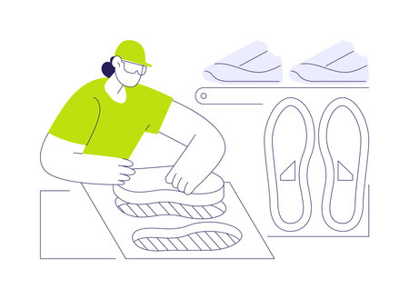Sneakers sole making abstract concept vector illustration.のイラスト素材