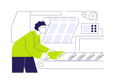 Book printing abstract concept vector illustration.のイラスト素材