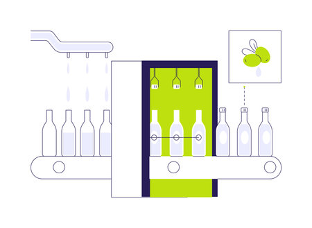 Olive oil packaging abstract concept vector illustration.のイラスト素材
