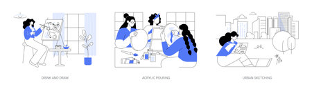 Art workshops isolated cartoon vector illustrations seのイラスト素材