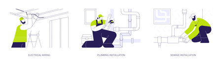 House utility infrastructure abstract concept vector illustrations.のイラスト素材
