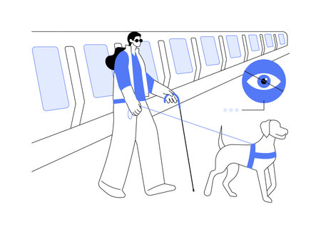 Assistance dog isolated cartoon vector illustrations.のイラスト素材