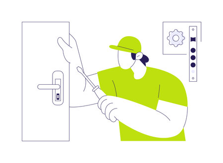 Locksmithing abstract concept vector illustration.のイラスト素材