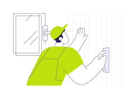 Wall preparation abstract concept vector illustration.のイラスト素材