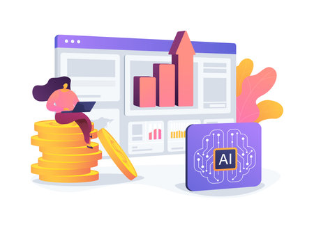 AI-Backed Wealth Management and Advisory abstract concept vector illustration.のイラスト素材