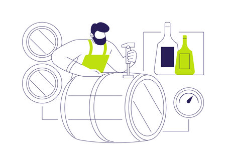 Aging spirits abstract concept vector illustration.のイラスト素材