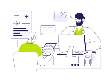 Healthcare data collection abstract concept vector illustration.のイラスト素材