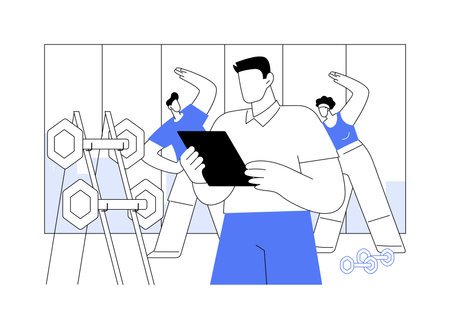 Gym owner isolated cartoon vector illustrations.のイラスト素材