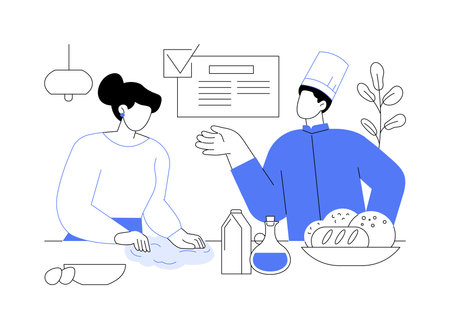 Bread making isolated cartoon vector illustrations.のイラスト素材