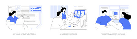 IT software isolated cartoon vector illustrations seのイラスト素材