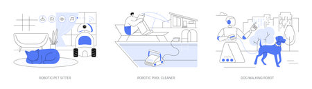 Household robots isolated cartoon vector illustrationsのイラスト素材