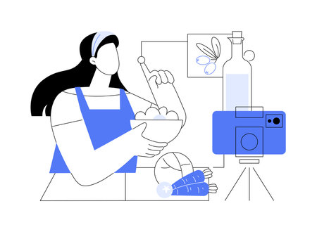 Healthy cooking blog isolated cartoon vector illustrations.のイラスト素材
