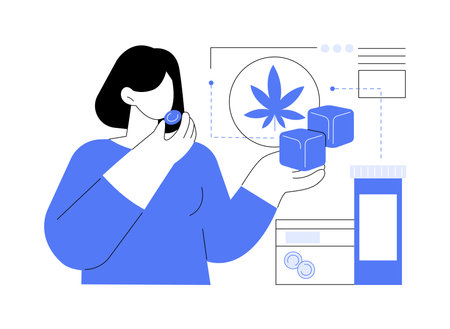 Cannabis lozenges isolated cartoon vector illustrations.のイラスト素材