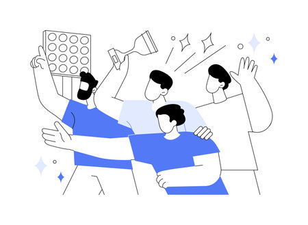 Celebrate victory isolated cartoon vector illustrations.のイラスト素材