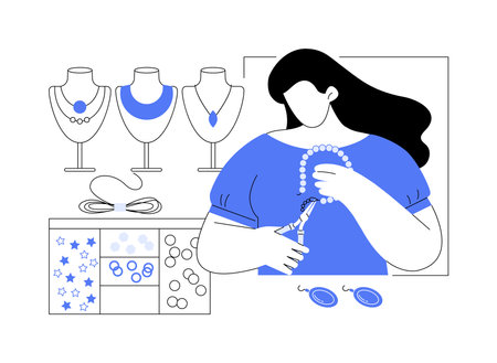 Hand made accessories isolated cartoon vector illustrations.のイラスト素材