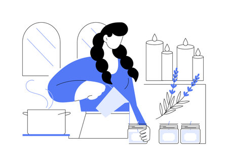 Candle making isolated cartoon vector illustrations.のイラスト素材