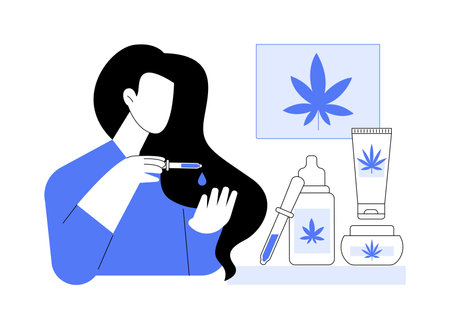 CBD all purpose oil isolated cartoon vector illustrations.のイラスト素材