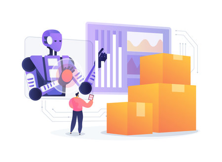 AI-Powered Inventory Management abstract concept vector illustration.のイラスト素材