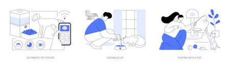 Having pets at home isolated cartoon vector illustrations seのイラスト素材