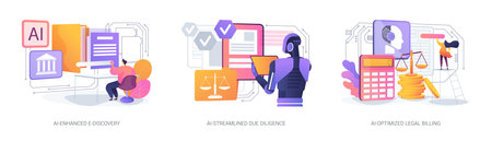 AI Technology for Legal Services abstract concept vector illustrations.のイラスト素材