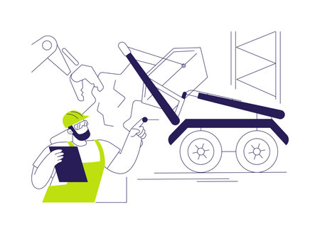 Construction waste management abstract concept vector illustration.のイラスト素材