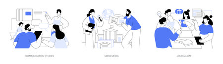 Associate of Media and Communication isolated cartoon vector illustrations seのイラスト素材