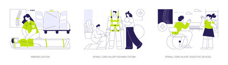 Spinal cord injury medicine abstract concept vector illustrations.のイラスト素材