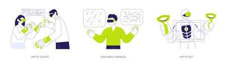 Tactile virtual reality abstract concept vector illustrations.のイラスト素材