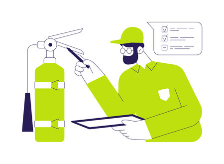 Fire inspection abstract concept vector illustration.のイラスト素材