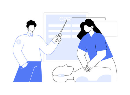 CPR course isolated cartoon vector illustrations.のイラスト素材