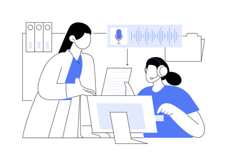 Medical transcription isolated cartoon vector illustrations.のイラスト素材