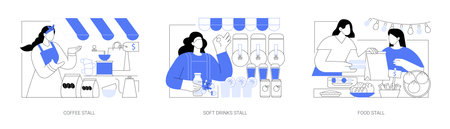 Micro business isolated cartoon vector illustrations seのイラスト素材