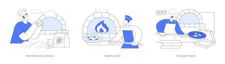 Pizzeria isolated cartoon vector illustrations seのイラスト素材