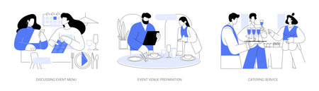 Catering service isolated cartoon vector illustrations seのイラスト素材