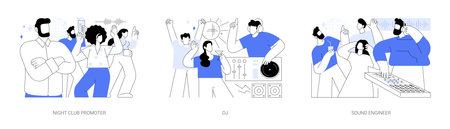 Club management isolated cartoon vector illustrations seのイラスト素材