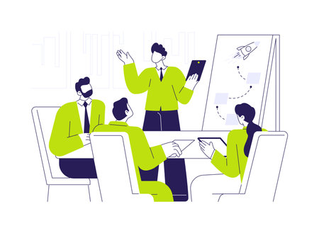 Leadership communication abstract concept vector illustration.のイラスト素材